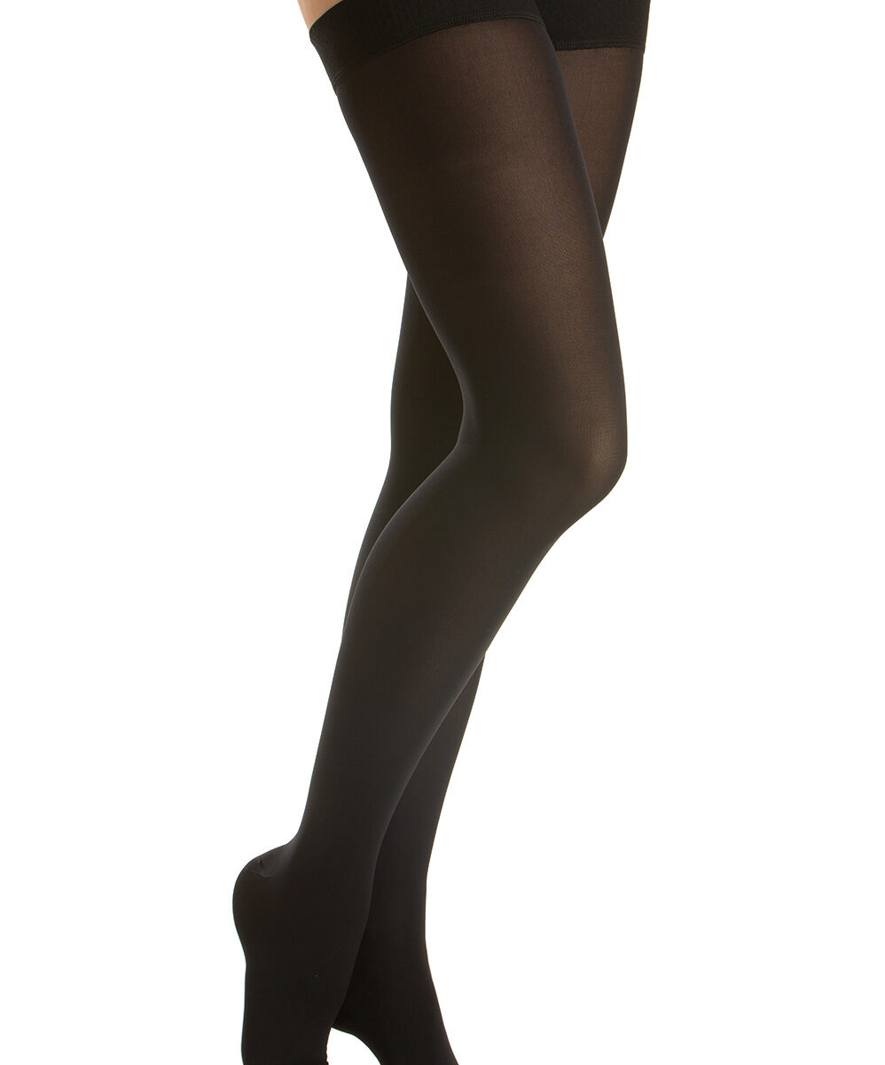 Samostoječe, visoko stegenske bombažne medicinske kompresijske nogavice-odprti prsti Razred 2 (23-32mmHg)