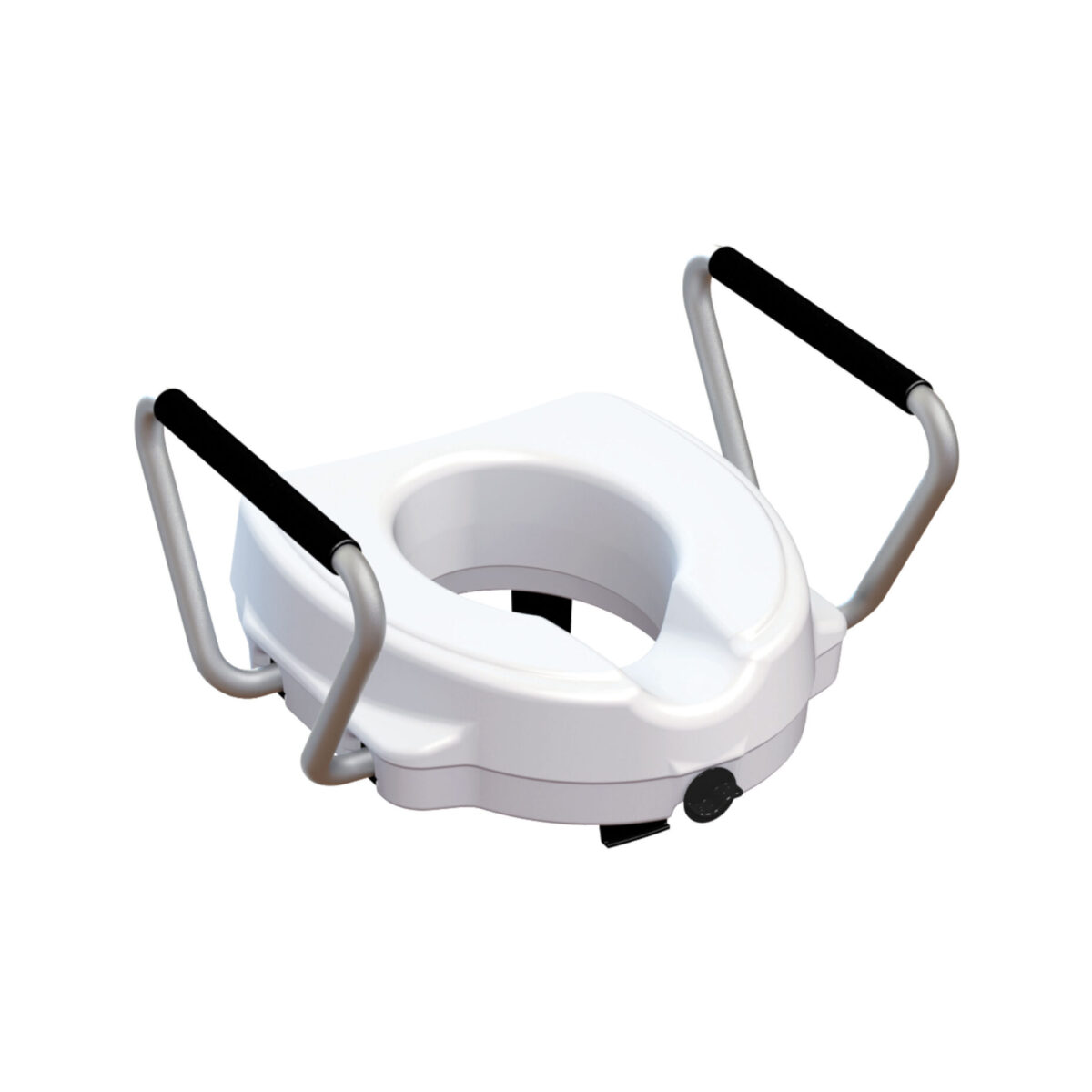 WC povišica z ročaji, brez pokrova, 12,5 cm, s sprednjim zaklepom 130kg