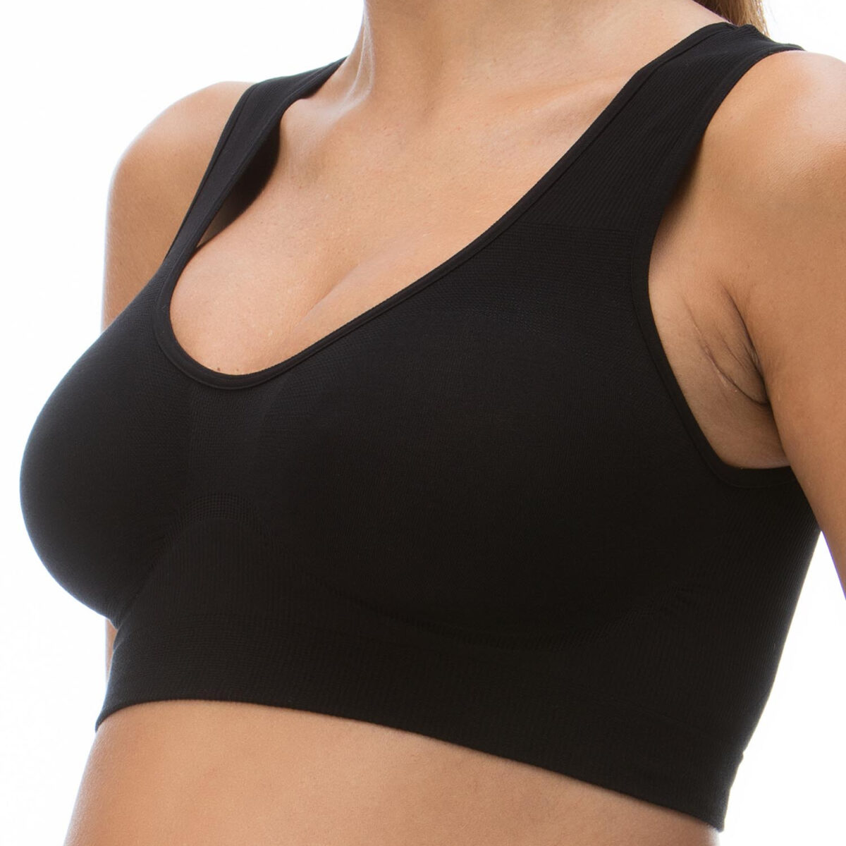 Alternative view of Nedrček za nosečnice brez žice iz bombaža s širokimi naramnicami – push-up učinek