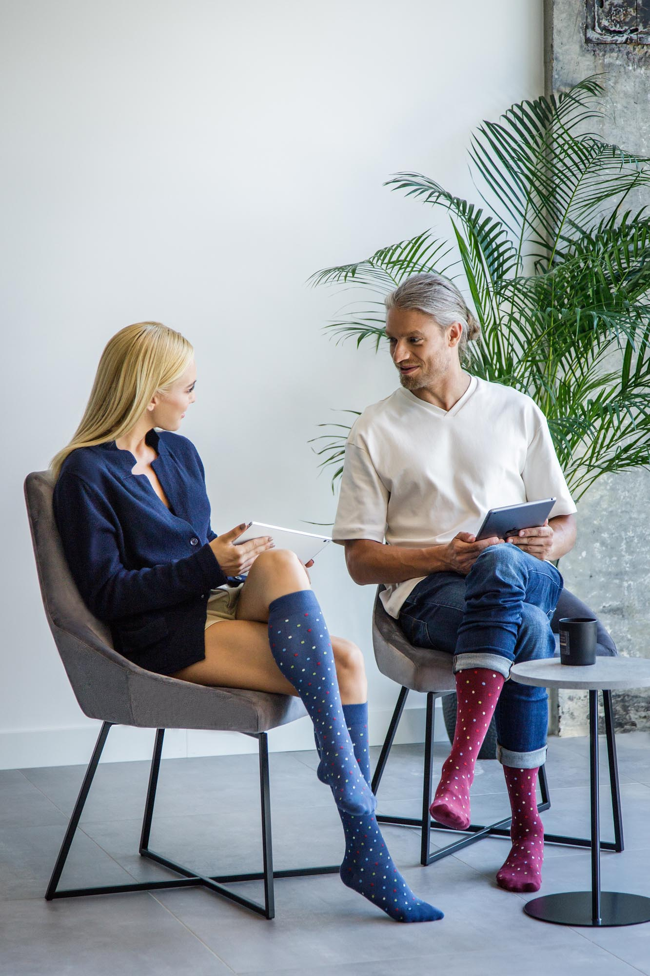 Preventivne kompresijske bombažne dokolenke s kompresijo 15-21 mmHg - s pikicami - Unisex - slika 18