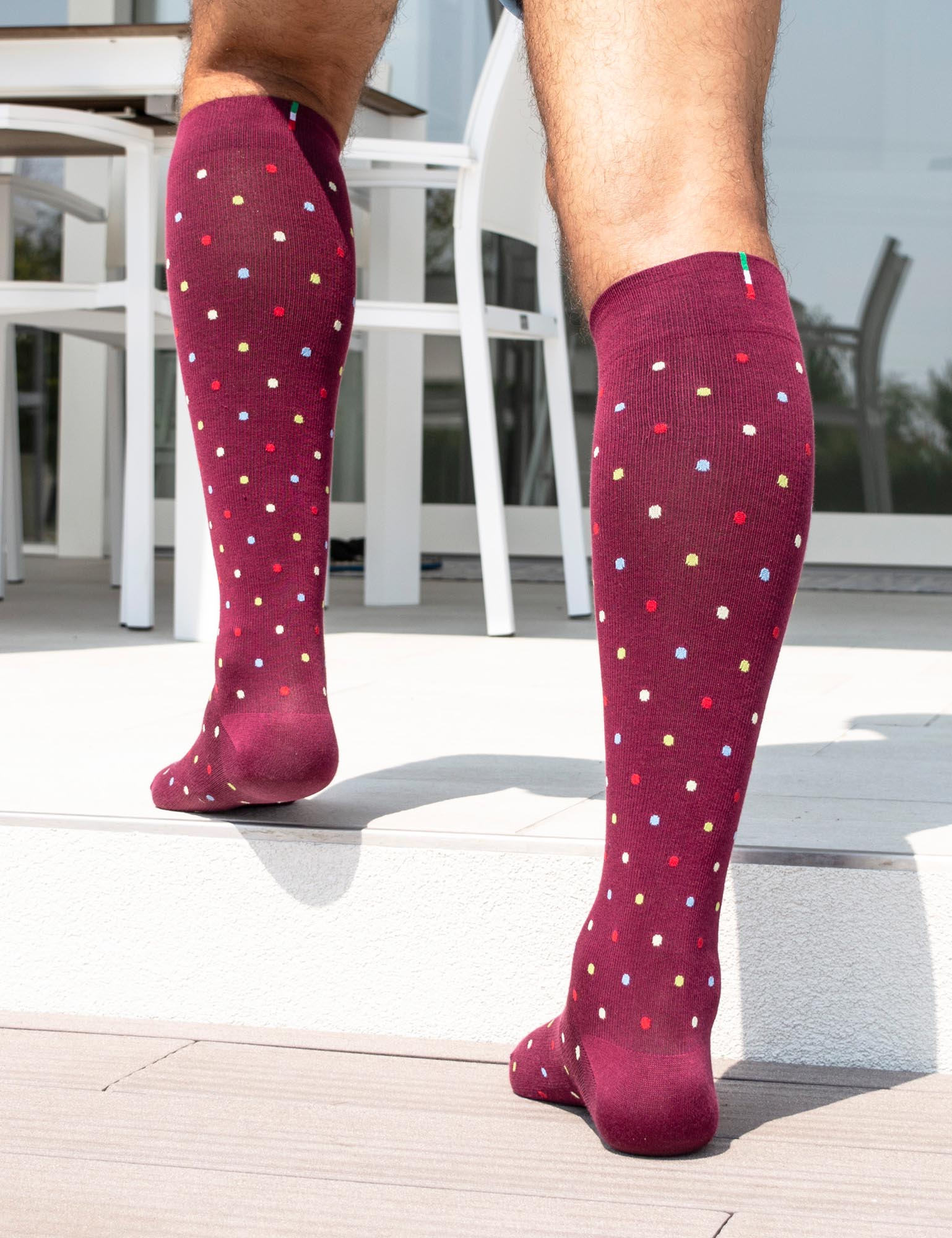 Preventivne kompresijske bombažne dokolenke s kompresijo 15-21 mmHg - s pikicami - Unisex - slika 16