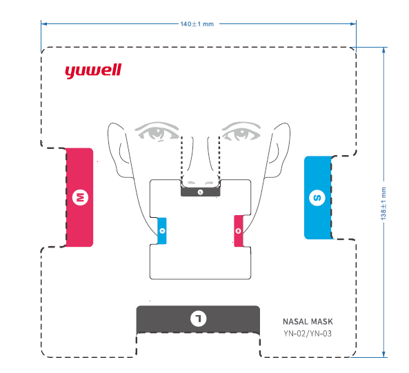 Alternative view of Maska dihalna nočna – nosna YN-02 YUWELL