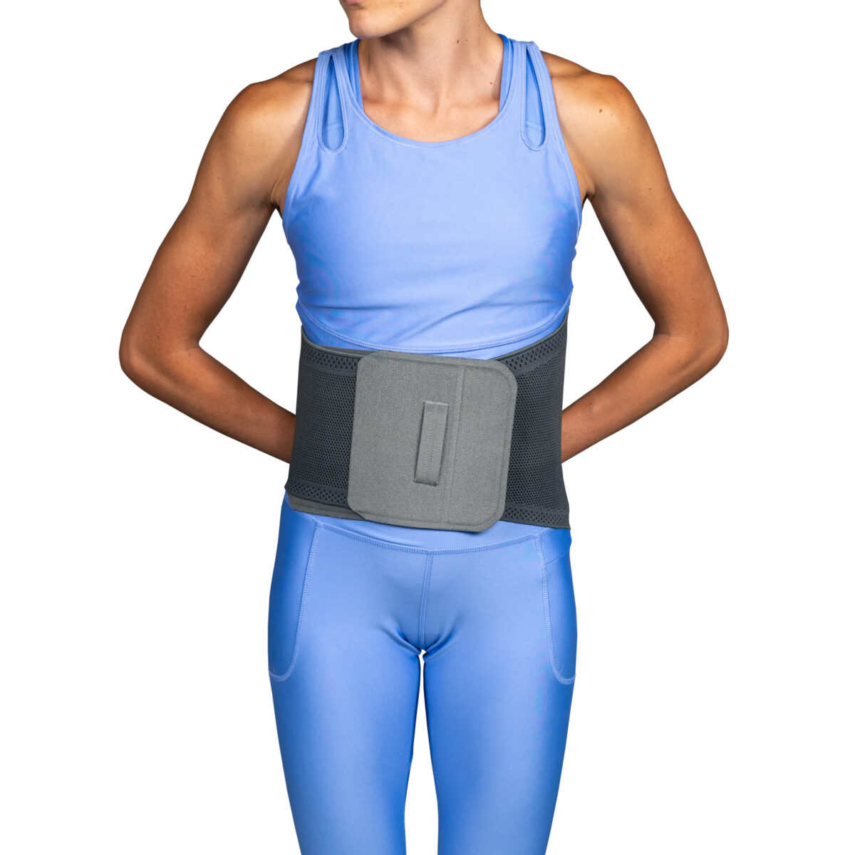 Elastična 3D pletena ledvena opora z ojačitvami