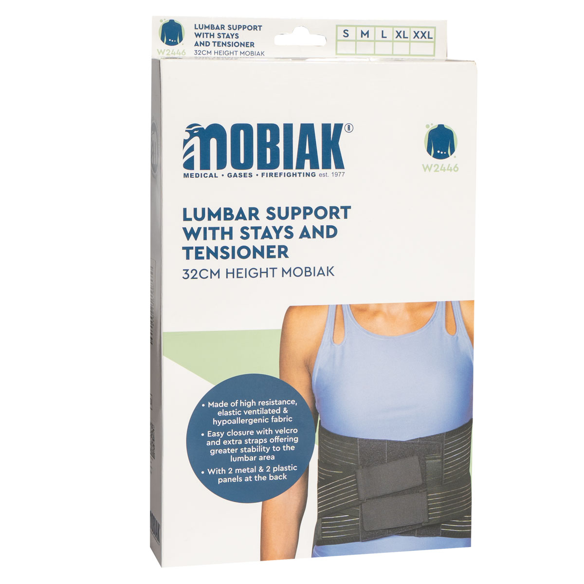 Alternative view of Ledvena opora z opornimi ojačitvami in nastavljivo višino