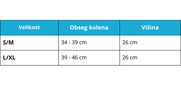 Neoprenska opora za koleno z ojačitvami in trakovi
