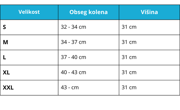Neoprenska opora za koleno z ojačitvami